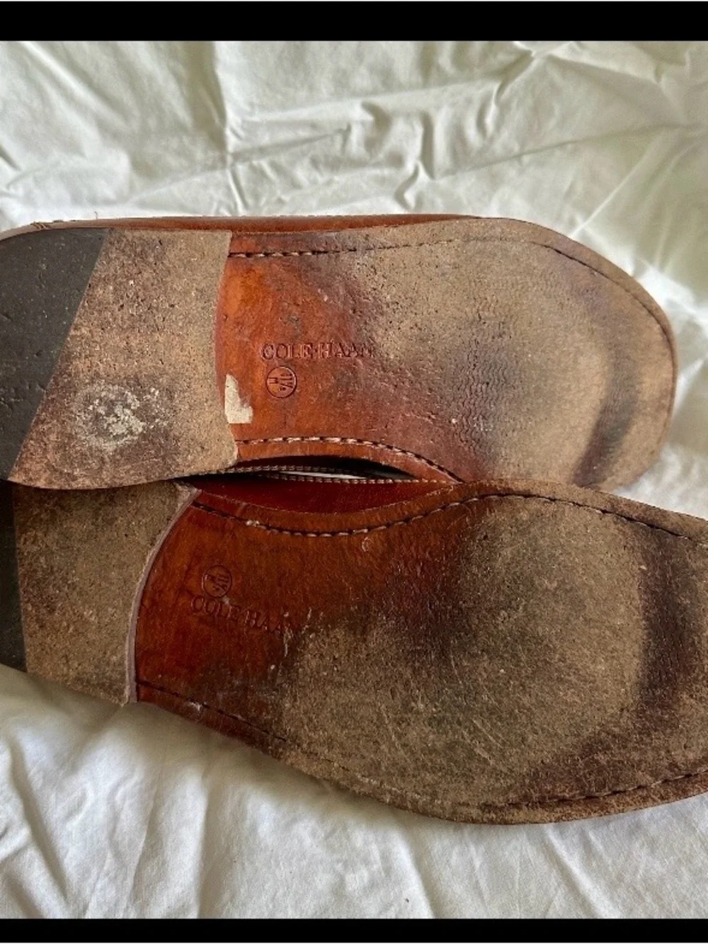 1990s COLE HAAN COUNTRY CAMP MOCCASIN SHOES RED NUBUCK LEATHER BROWN TRIM 11.5M
